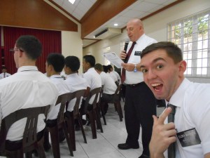 Elder Burbidge & President Mangum, his mission president at Mission Leader's Conference.